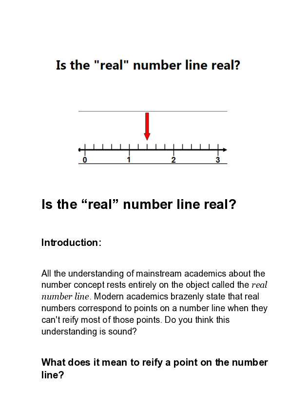 (PDF) Is the "real number line" real?