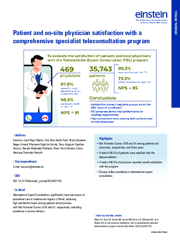 (PDF) Patient and on-site physician satisfaction with a comprehensive ...