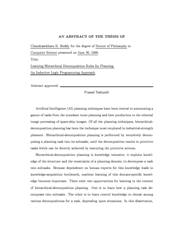 (PDF) Learning hierarchical decomposition rules for planning: an ...