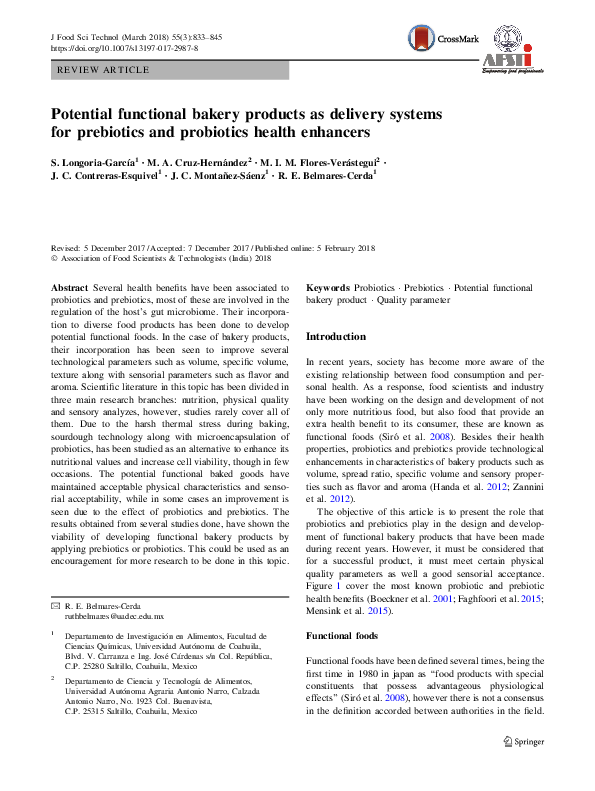 (PDF) Potential functional bakery products as delivery systems for ...