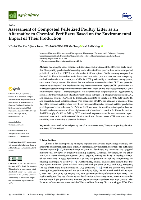 (PDF) Assessment of Composted Pelletized Poultry Litter as an ...