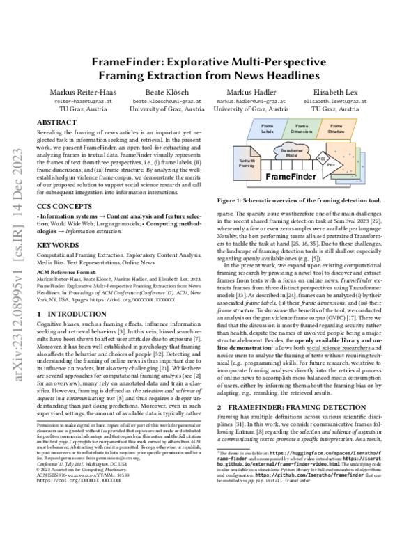 (PDF) FrameFinder: Explorative Multi-Perspective Framing Extraction ...