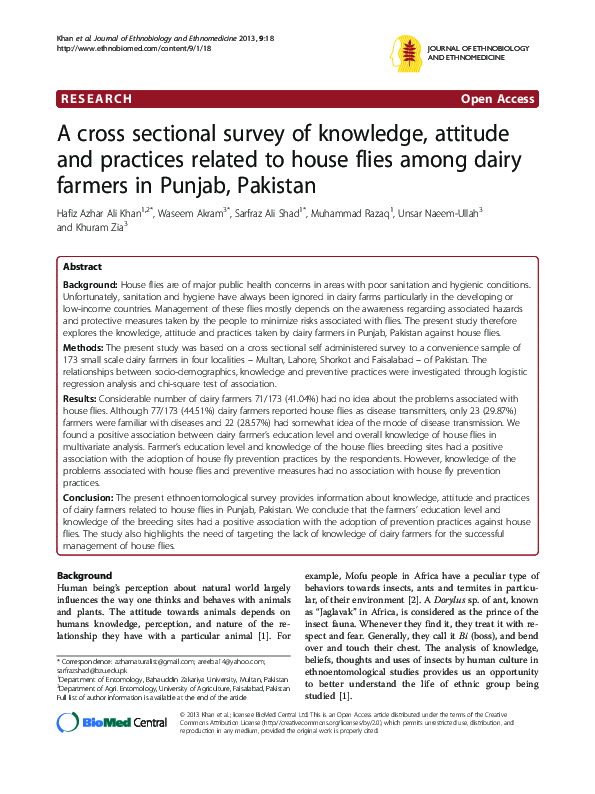 (PDF) A cross sectional survey of knowledge, attitude and practices ...