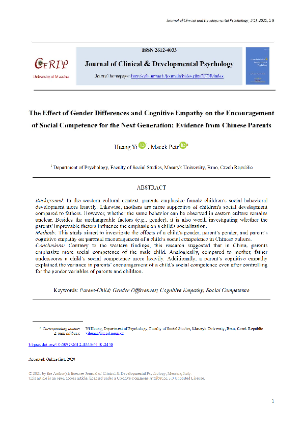 (PDF) The Effect of Gender Differences and Cognitive Empathy on the ...