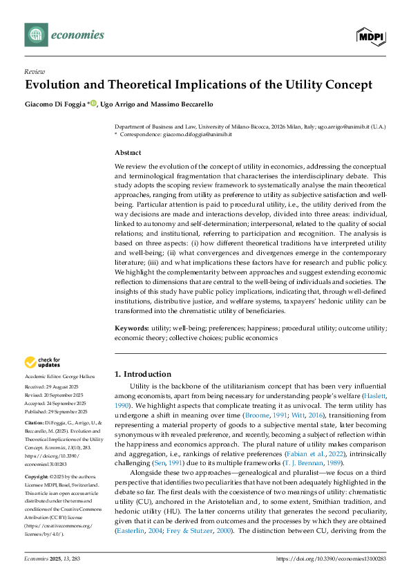 (PDF) Evolution and Theoretical Implications of the Utility Concept