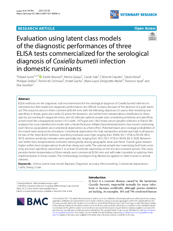 (PDF) Evaluation using latent class models of the diagnostic ...
