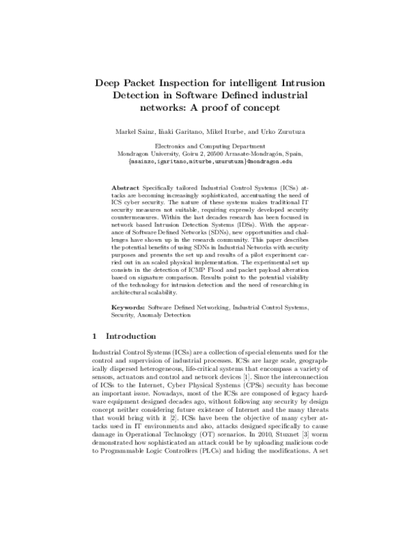 (PDF) Deep packet inspection for intelligent intrusion detection in ...