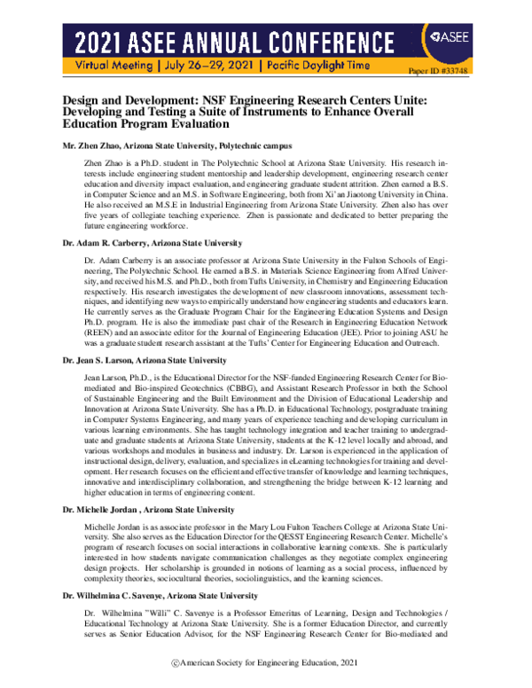 (PDF) Design and Development: NSF Engineering Research Centers Unite ...