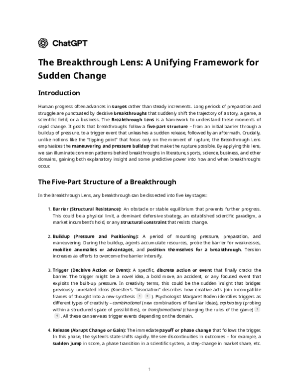 (PDF) The Breakthrough Lens: A Unifying Framework for Sudden Change