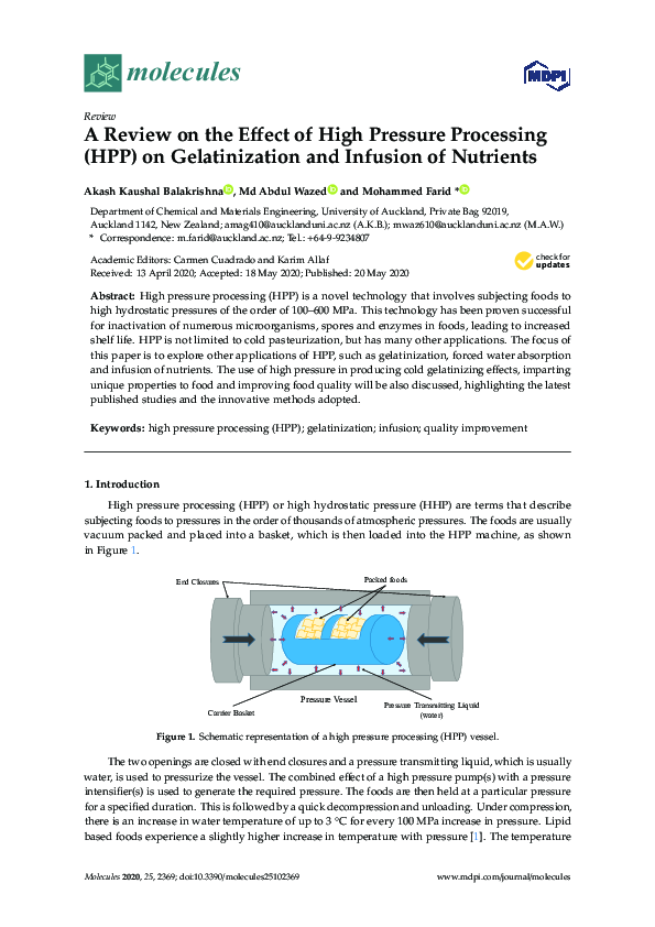 (PDF) A Review on the Effect of High Pressure Processing (HPP) on ...