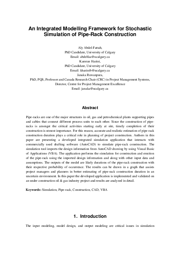 (PDF) An Integrated Modelling Framework for Stochastic Simulation of ...