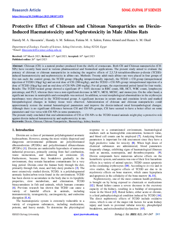 (PDF) Protective Effect of Chitosan and Chitosan Nanoparticles on ...