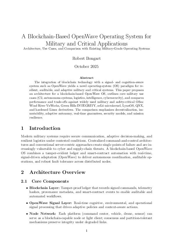 (PDF) A Blockchain-Based OpenWave Operating System for Military and ...