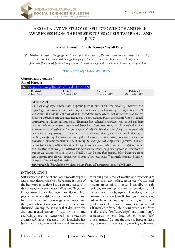 (PDF) A COMPARATIVE STUDY OF SELF-KNOWLEDGE AND SELF-AWARENESS FROM THE ...