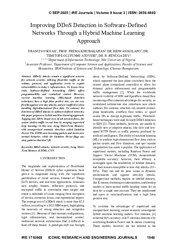 (PDF) Improving DDoS Detection in Software-Defined Networks Through a ...