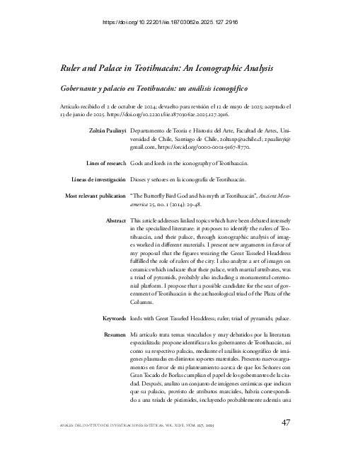 (PDF) Ruler and palace in Teotihuacan