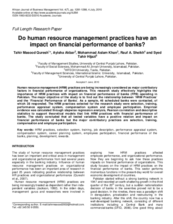 (PDF) Do human resource management practices have an impact on ...