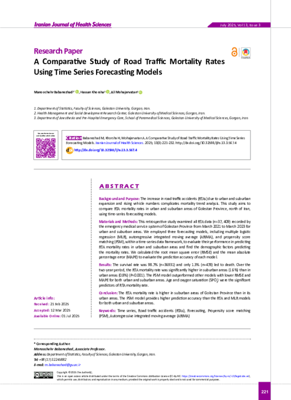 (PDF) A Comparative Study of Road Traffic Mortality Rates Using Time ...