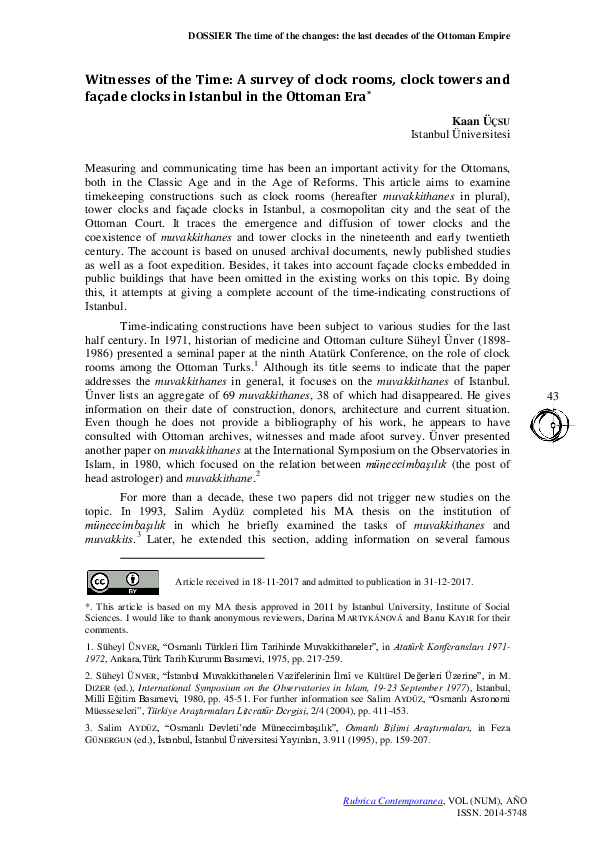 (PDF) Witnesses of the Time: A survey of clock rooms, clock towers and ...