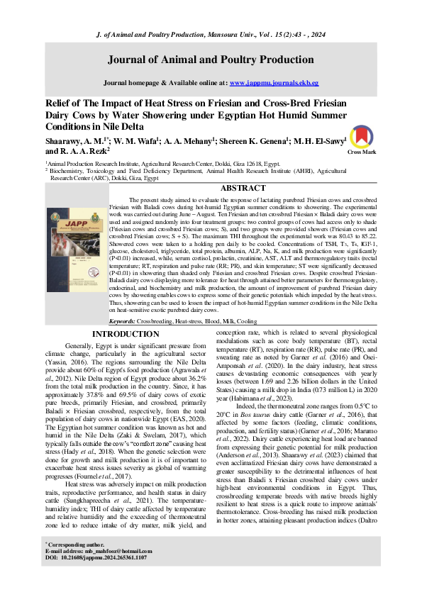 (PDF) Journal of Animal and Poultry Production