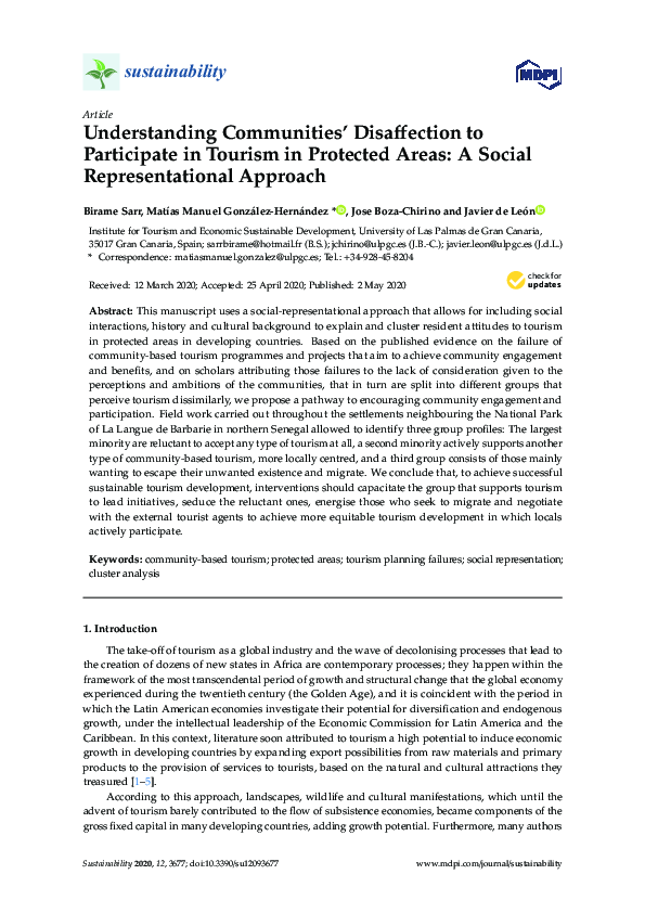 (PDF) Understanding Communities’ Disaffection to Participate in Tourism ...