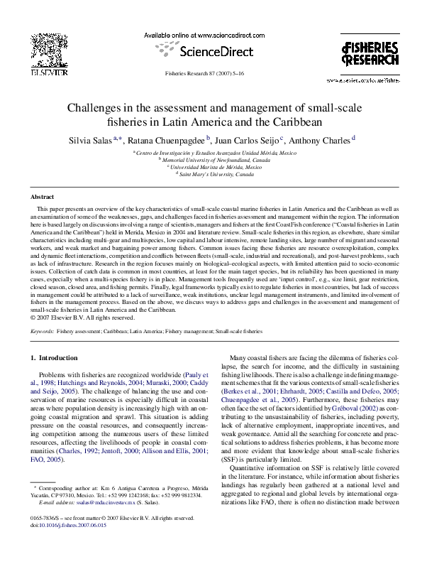 (PDF) Challenges in the assessment and management of small-scale ...
