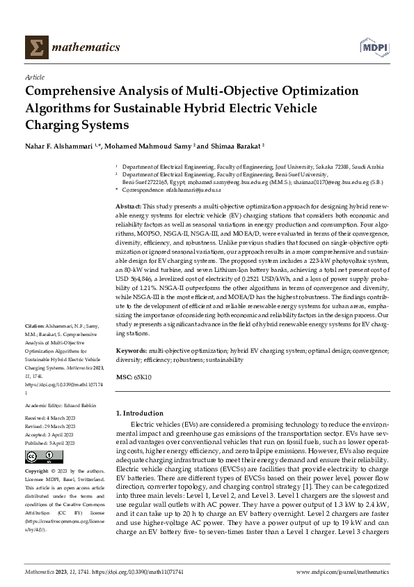 (PDF) Comprehensive Analysis of Multi-Objective Optimization Algorithms ...
