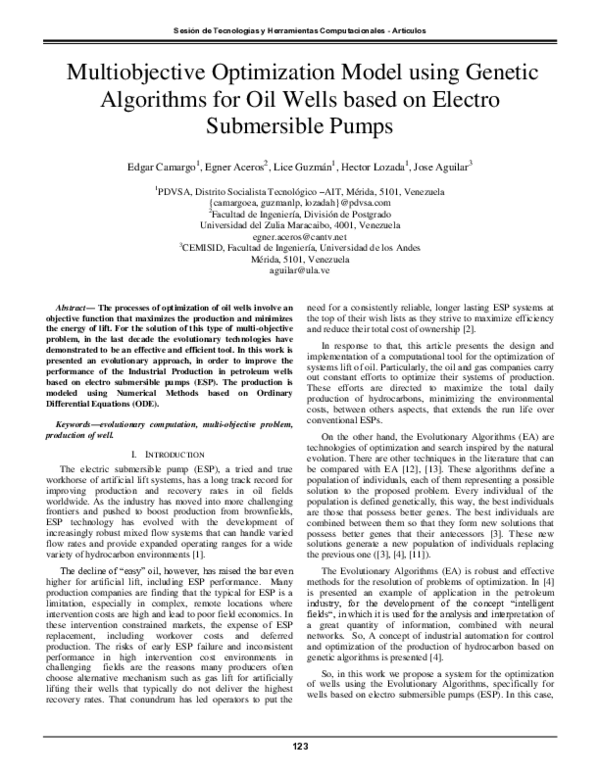 (PDF) Multiobjective Optimization Model using Genetic Algorithms for ...