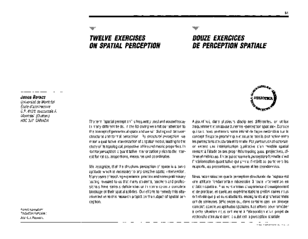 (PDF) Douze Exercices de Perception Spatiale