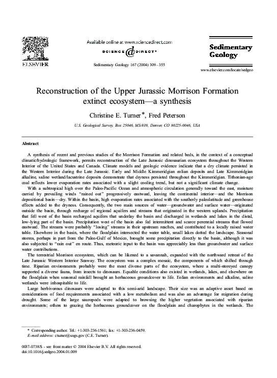 (PDF) Reconstruction of the Upper Jurassic Morrison Formation extinct ...