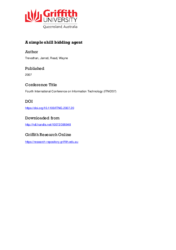 (PDF) A Simple Shill Bidding Agent