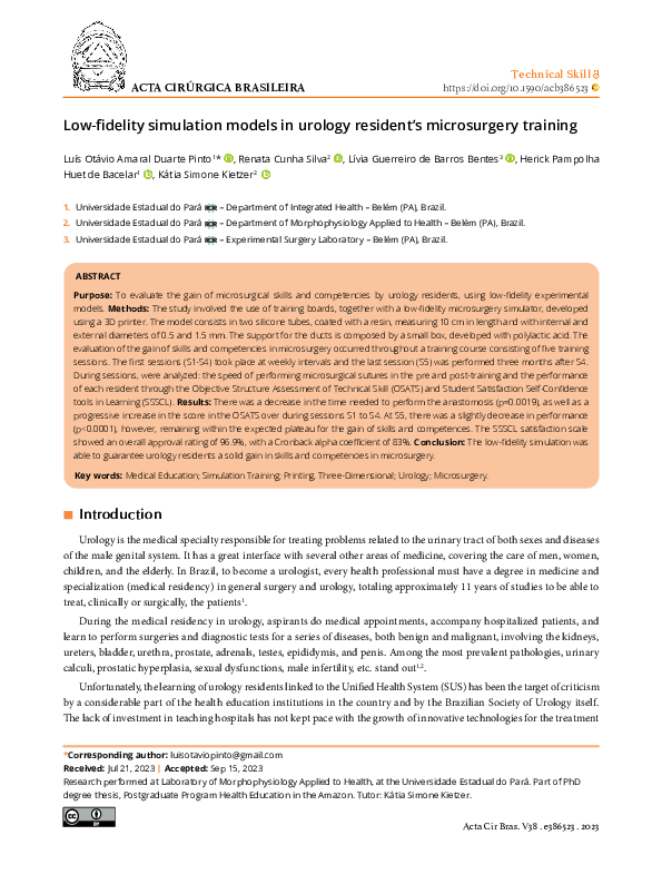 (PDF) Low-fidelity simulation models in urology resident’s microsurgery ...