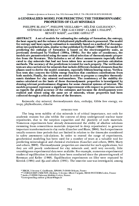 (PDF) A generalized model for predicting the thermodynamic properties ...