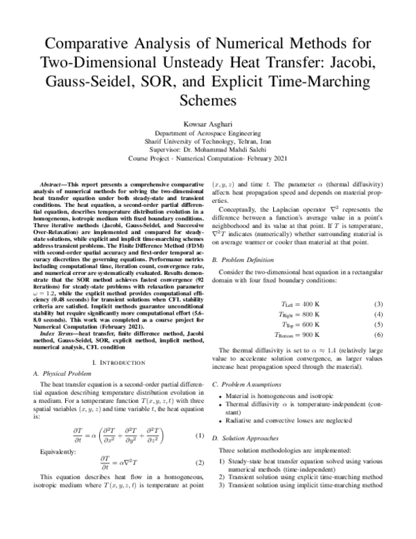 (PDF) Comparative Analysis of Numerical Methods for Two-Dimensional ...