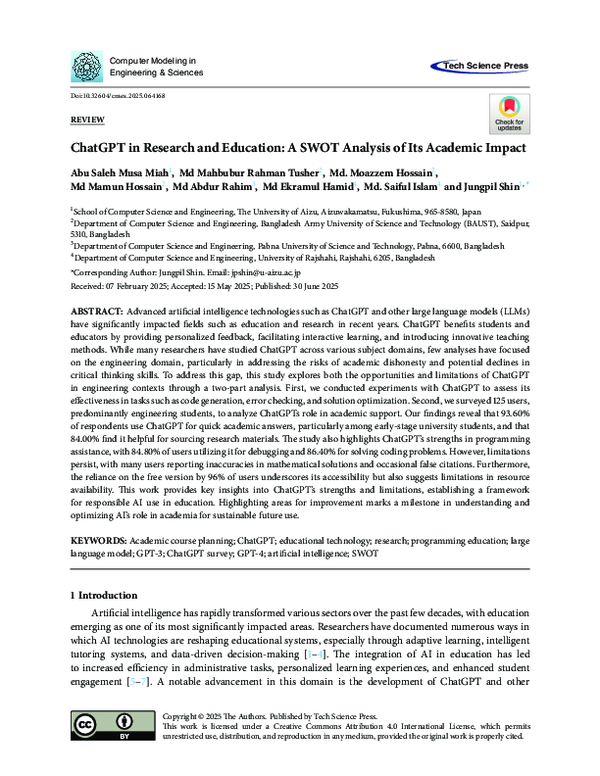 (PDF) Computer Modeling in Engineering & Sciences ech T Press Science