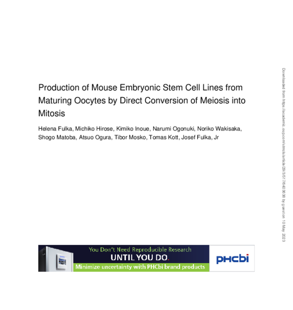 (PDF) Production of mouse embryonic stem cell lines from maturing ...