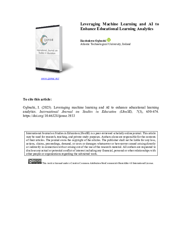 (PDF) Leveraging Machine Learning and AI to Enhance Educational ...