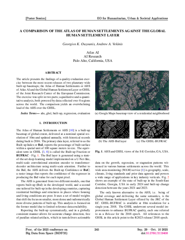 (PDF) A COMPARISON OF THE ATLAS OF HUMAN SETTLEMENTS AGAINST THE GLOBAL ...
