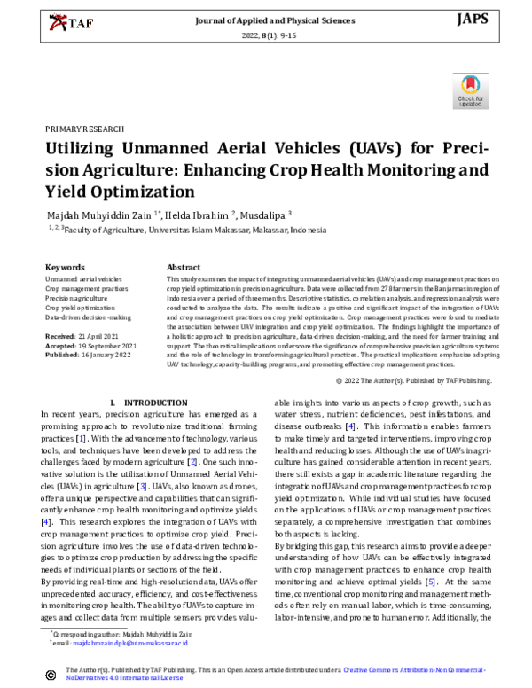 (PDF) Utilizing Unmanned Aerial Vehicles (UAVs) for Precision ...