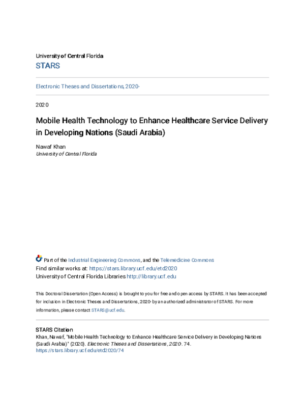 (PDF) Mobile Health Technology to Enhance Healthcare Service Delivery ...