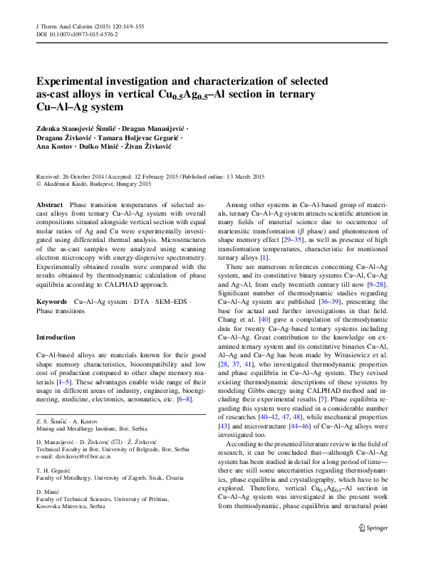 (PDF) Experimental investigation and characterization of selected as ...