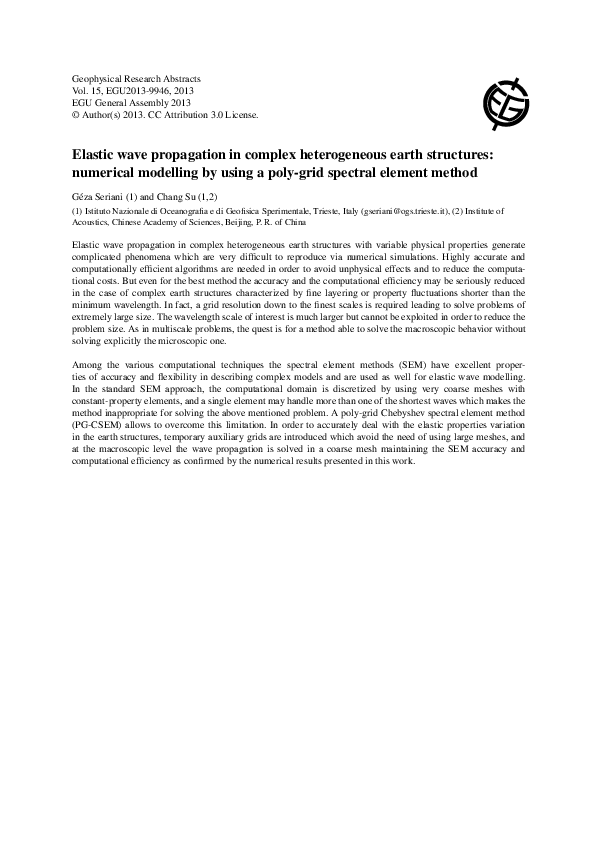 (PDF) Elastic wave propagation in complex heterogeneous earth ...