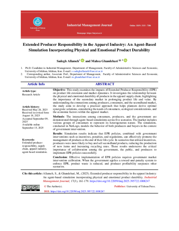 (PDF) Extended Producer Responsibility in the Apparel Industry: An ...