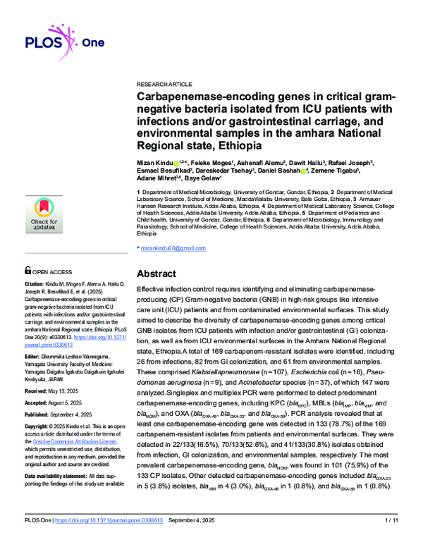 (PDF) Carbapenemase Encoding Genes in Critical Gram Negative Bacteria ...