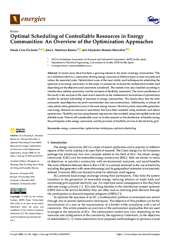 (PDF) Optimal Scheduling of Controllable Resources in Energy ...