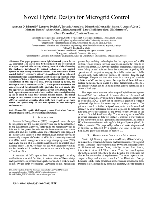 (PDF) Novel hybrid design for microgrid control