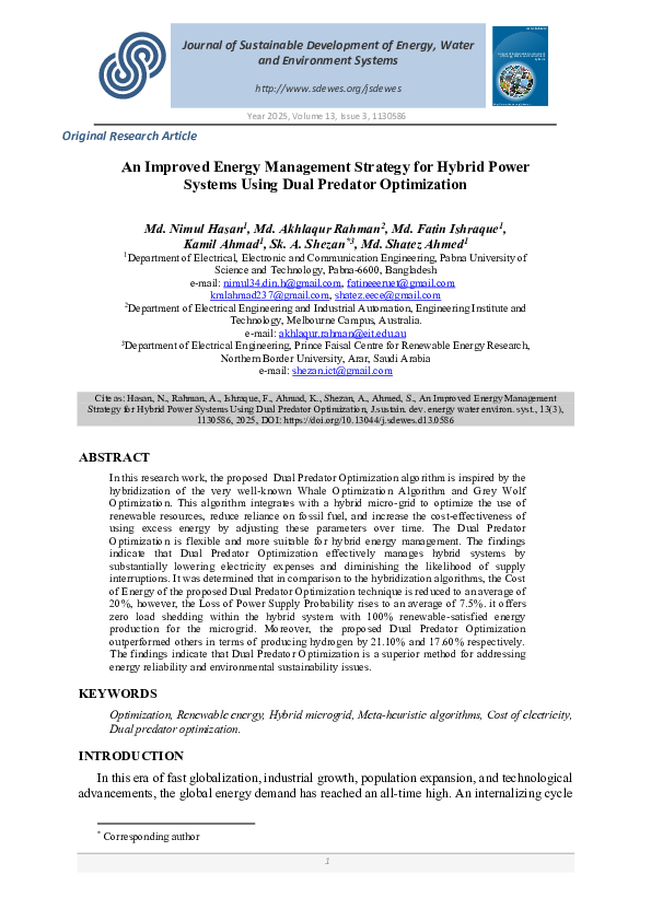 (PDF) An Improved Energy Management Strategy for Hybrid Power Systems ...