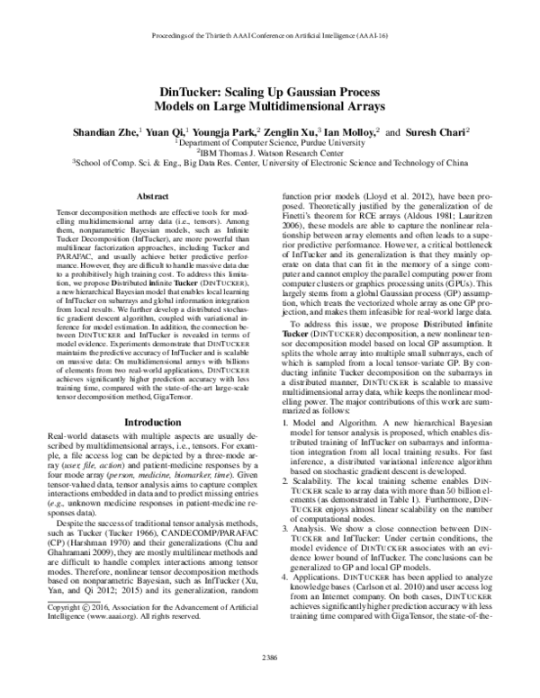 (PDF) DinTucker: Scaling Up Gaussian Process Models on Large ...