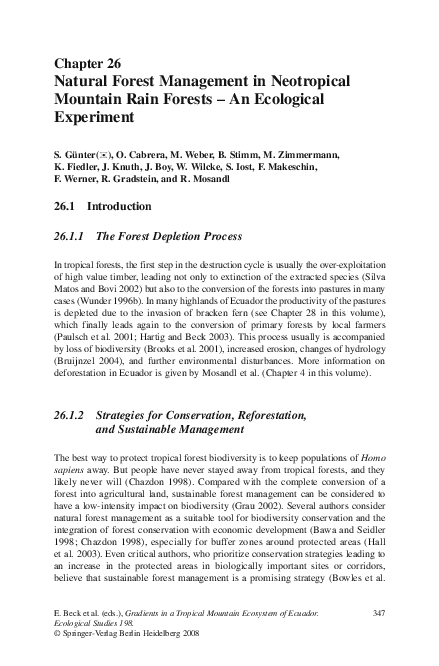 (PDF) Natural Forest Management in Neotropical Mountain Rain Forests ...