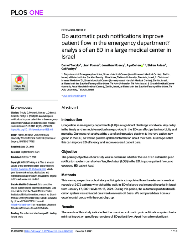 (PDF) Do automatic push notifications improve patient flow in the ...